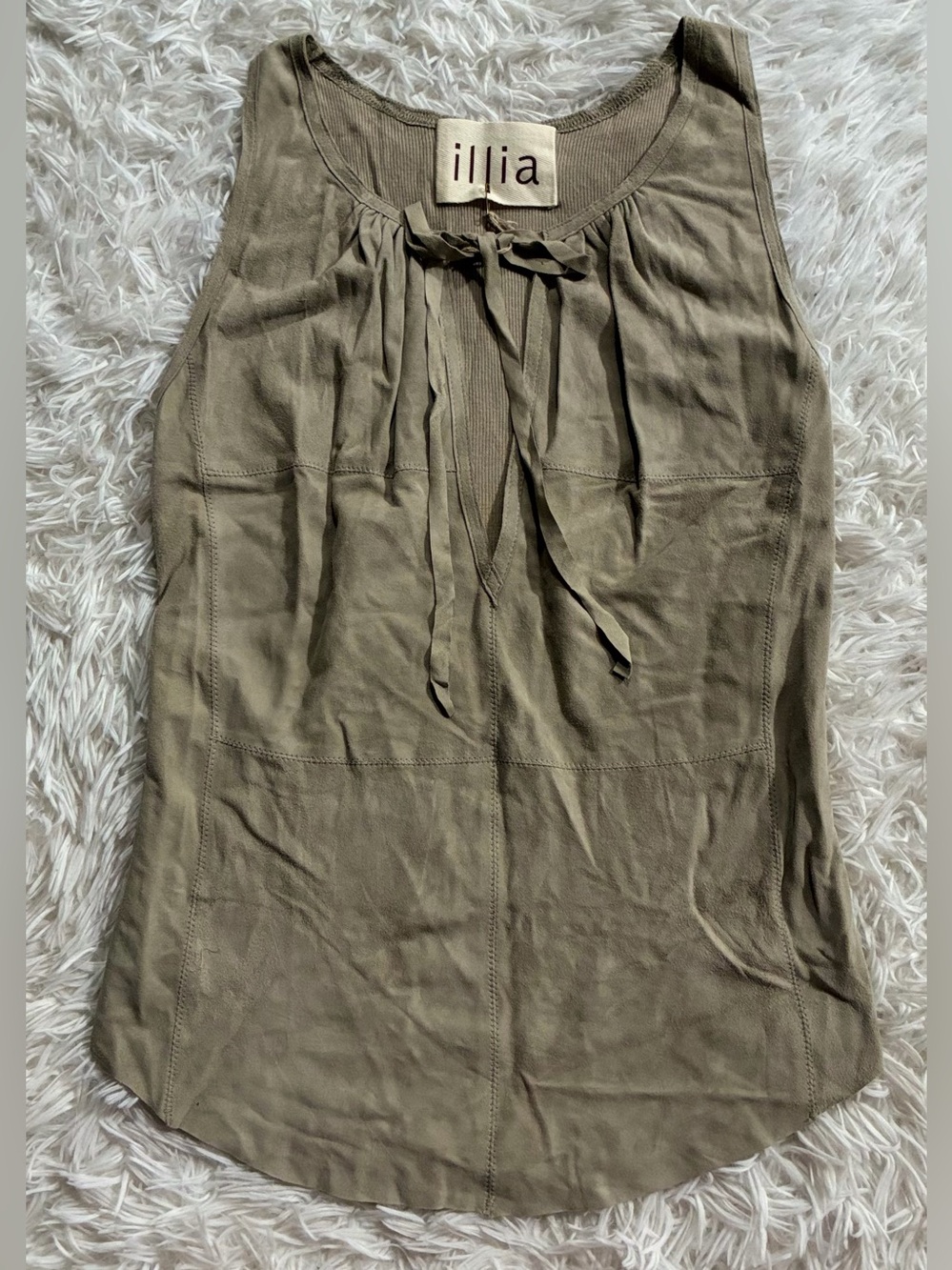 NEW illia Anthropologie Earthy Minimalist Boho Cowgirl 70s Suede Leather Top S